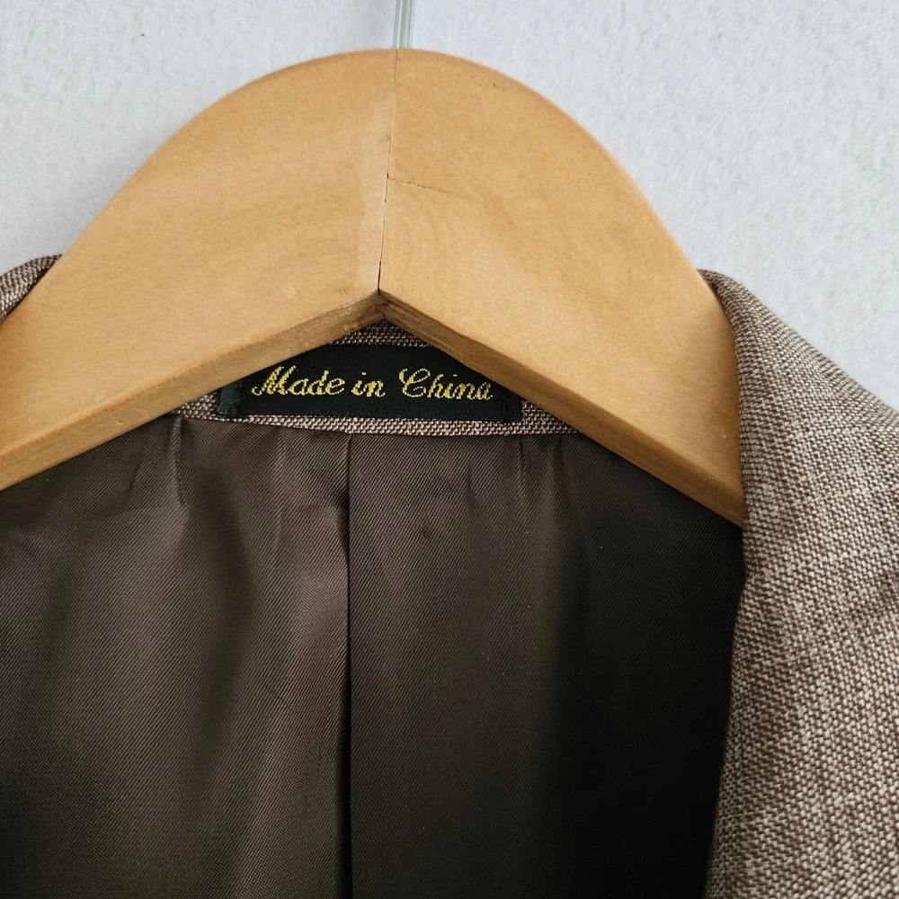 Circle S Mens 52R Western Blazer Sport Coat Tan Textured Cowboy Jacket Dallas TX